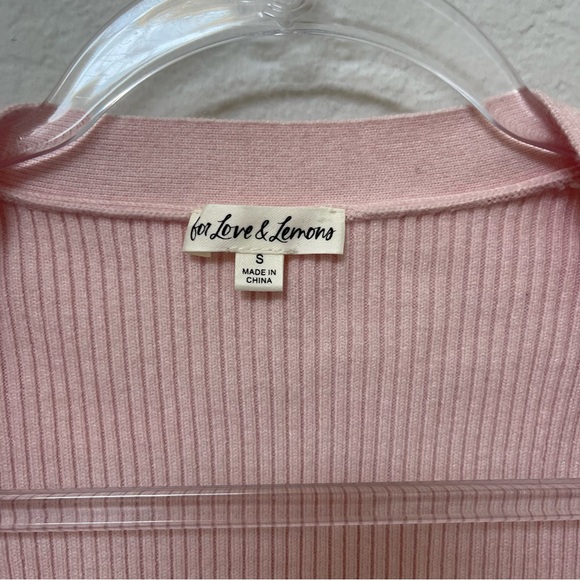For Love & Lemons Cardigan & Bralette Pink Set Size Small - Picture 5 of 6